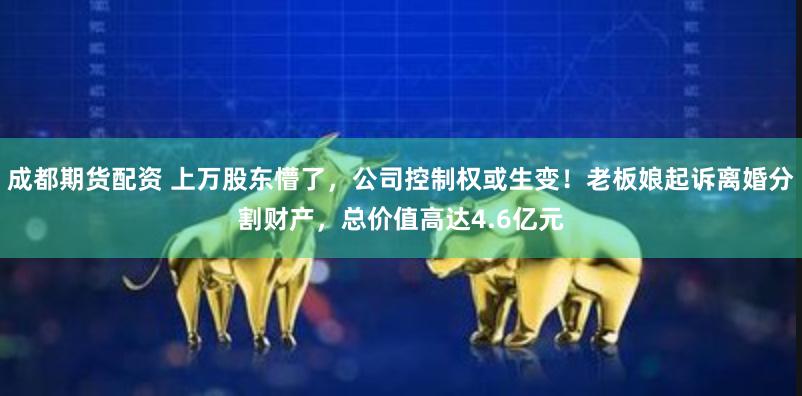 成都期货配资 上万股东懵了，公司控制权或生变！老板娘起诉离婚分割财产，总价值高达4.6亿元