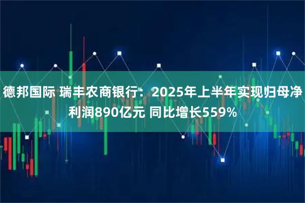 德邦国际 瑞丰农商银行：2025年上半年实现归母净利润890亿元 同比增长559%